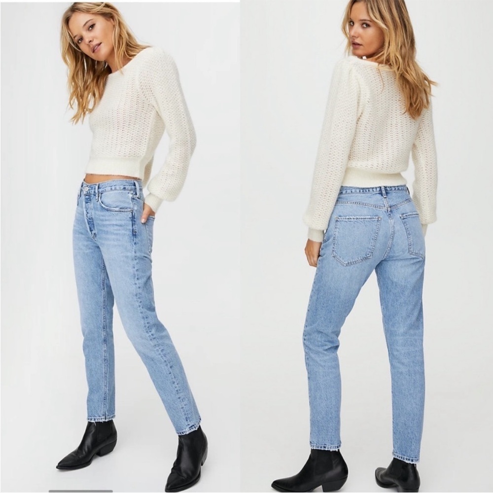 AGOLDE Jamie Classic Fit High Rise Jeans in Blue Sz 23